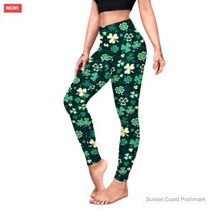 St. Patrick's Day Shamrock Leggings Stretchy Yoga Pants